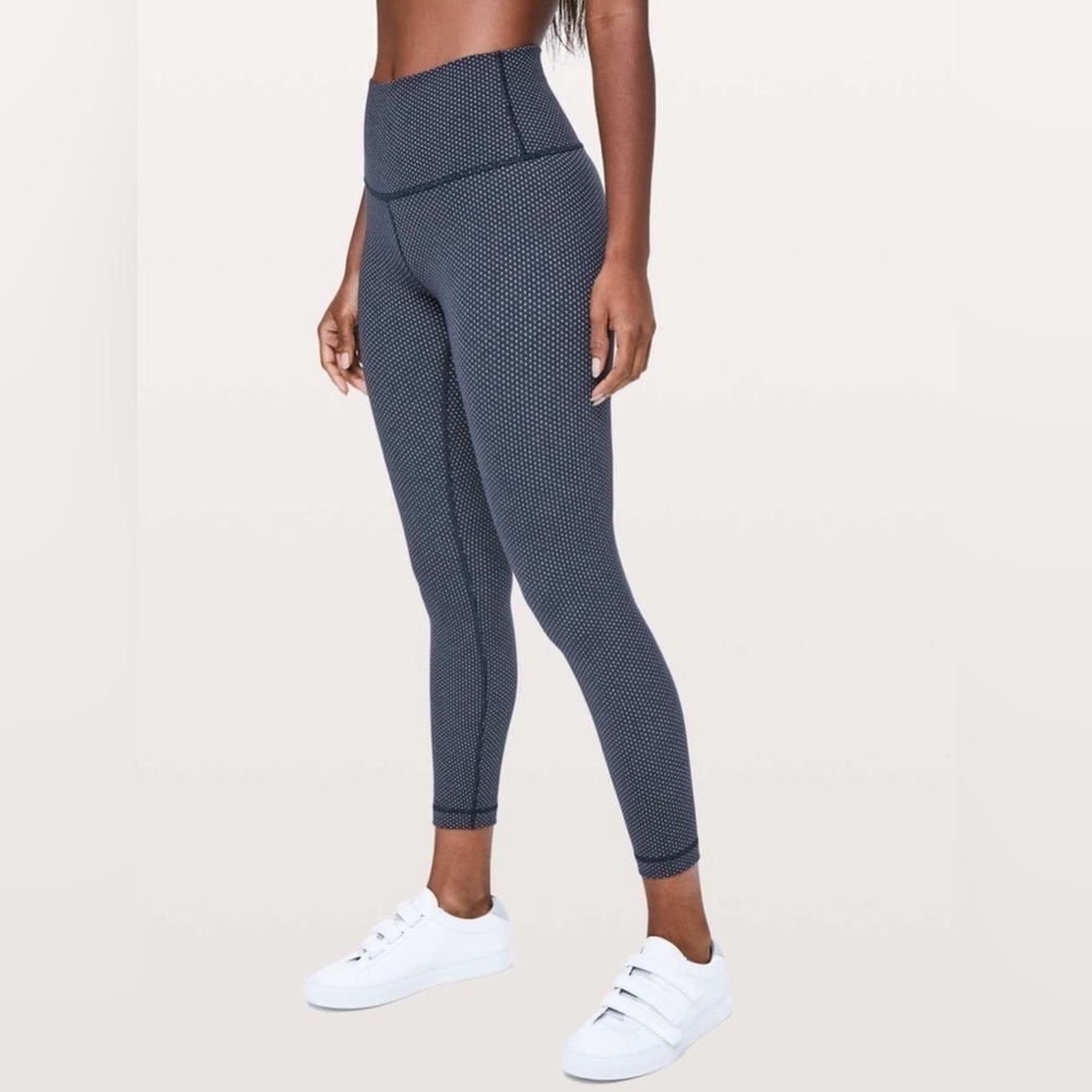 lululemon athletica Navy Microdot High-Rise Crop Leggings